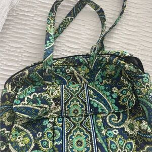 Stylish Blue and Green Patterned Tote Bag